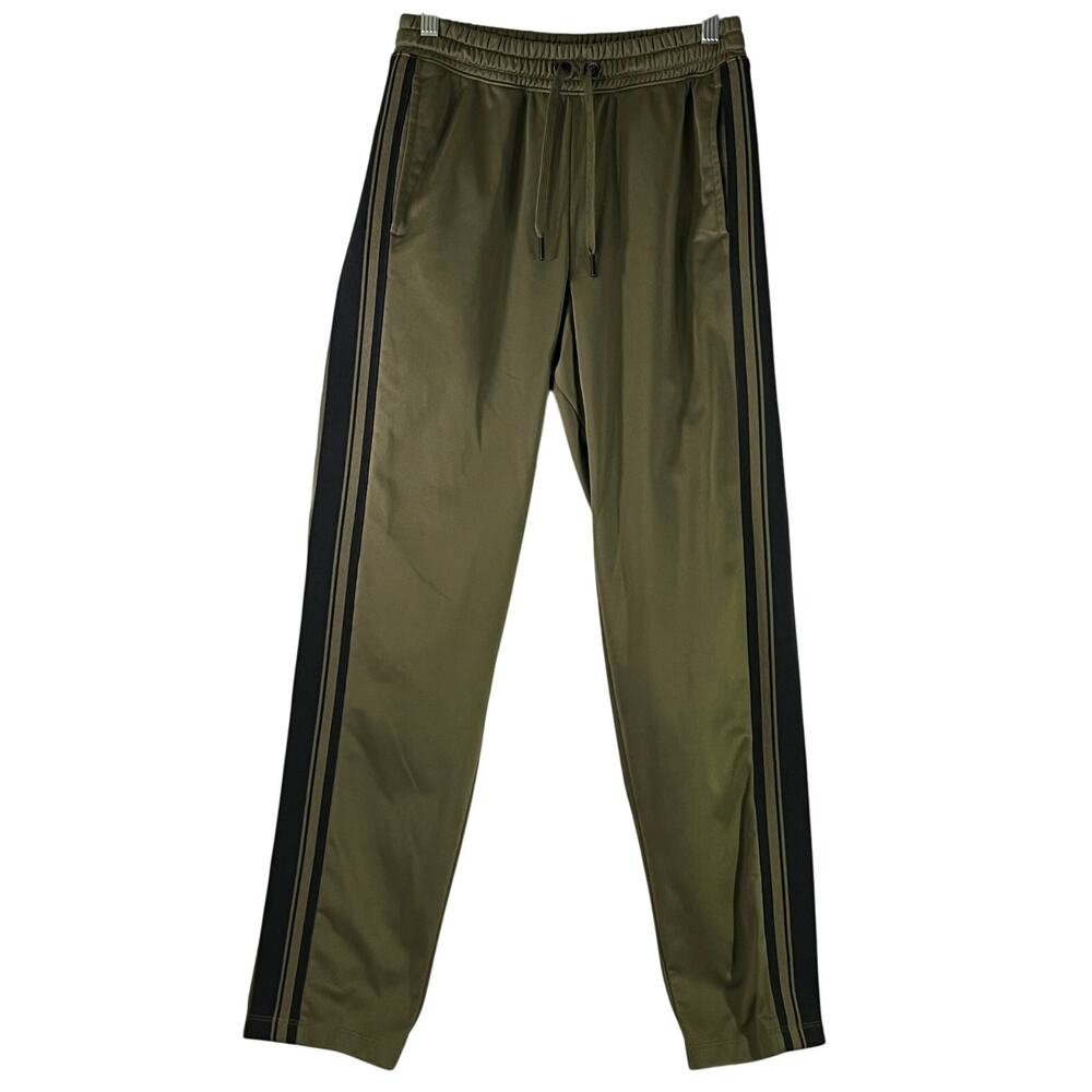 Athletic Works Army Green Joggers Black Side Stripe Men’s Small